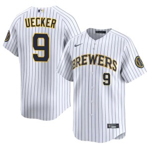 Brewer Nation Men's Bob Uecker Replica #9 White Jersey 531141-950