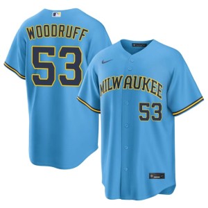 The Beermakers #53 2026-27 Mens Light Blue Brandon Woodruff Jerseys 774654-149