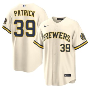 The True Blue Brew Crew Chad Patrick Cream #39 Official Mens Jerseys 874955-580