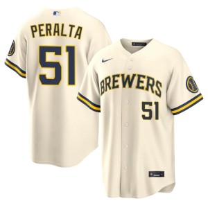 The Beermakers Freddy Peralta Cream #51 2026 Men's Jerseys 889875-347