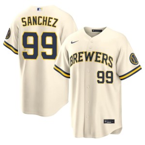 Brewer Nation Mens Cream #99 Gary Sanchez 2026-27 Jersey 127599-115
