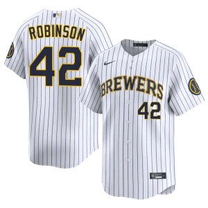Los Cerveceros Jackie Robinson #42 White New Mens Jersey 919542-166