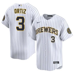 Brewer Nation Embroidery Mens White Joey Ortiz #3 Jerseys 323694-815