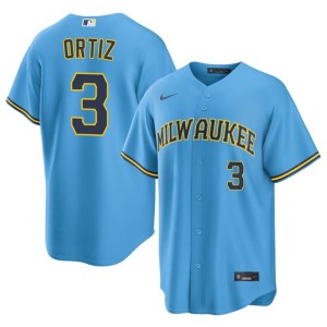The Beermakers #3 Joey Ortiz Mens Light Blue Popular Jerseys 648705-886