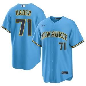 Brewer Nation Mens Josh Hader Light Blue 2026 #71 Jersey 505273-746