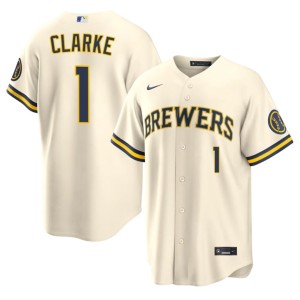 Brewers Mens Limited Cream #1 Taylor Clarke Jerseys 216788-708