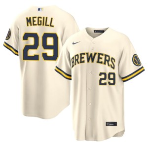 Milwaukee Brewers Official Men Trevor Megill #29 Cream Jerseys 747615-161