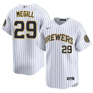 Los Cerveceros Mens White Trevor Megill 2026-27 #29 Jersey 249816-551