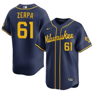 MIL Player Angel Zerpa Men's Navy #61 Jersey 319278-261