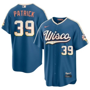 Los Cerveceros Stitched Chad Patrick City Connect Men Blue #39 Jerseys 925339-408