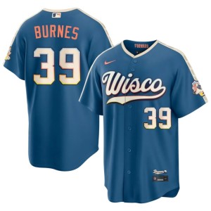 Brewer Nation Stitched #39 Corbin Burnes Blue City Connect Men Jersey 783607-940