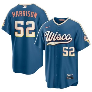 The Brew Crew Men City Connect #52 Blue Kyle Harrison Limited Jersey 778484-793