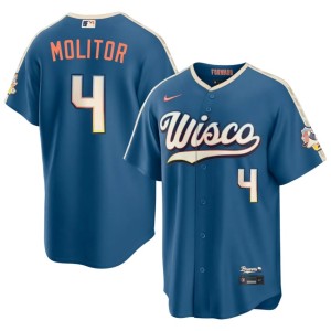 The Beermakers Player City Connect Blue Paul Molitor Men #4 Jerseys 301267-389