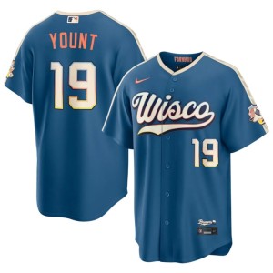 Brewers Blue Robin Yount City Connect Limited #19 Men's Jersey 841814-513