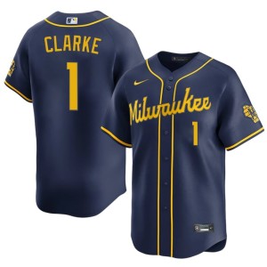 Los Cerveceros Taylor Clarke Navy Popular Men's #1 Jerseys 811738-226