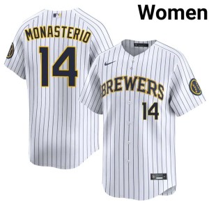 Milwaukee #14 White Limited Andruw Monasterio Women Jersey 602368-538