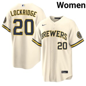 The True Blue Brew Crew Brandon Lockridge Official #20 Cream Womens Jersey 380450-189