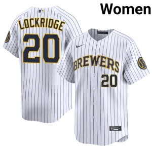 MIL #20 Brandon Lockridge Replica White Women Jerseys 109064-199