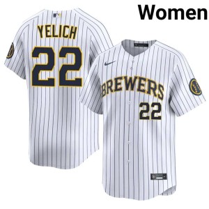 Milwaukee Brewers #22 Christian Yelich 2026-27 White Womens Jersey 886769-632