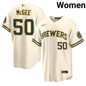 MIL #50 Popular Womens Easton McGee Cream Jerseys 233683-197
