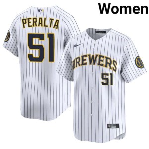 The Brew Crew Freddy Peralta White Replica Women #51 Jersey 558471-557