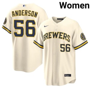 MIL Stitched Womens #56 Cream Grant Anderson Jerseys 519454-789