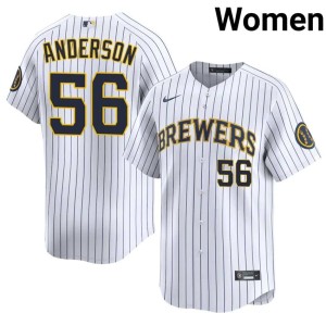 Brewers Grant Anderson Official White Women #56 Jersey 394445-183