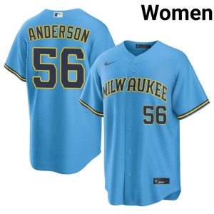 The Beermakers MLB #56 Grant Anderson Women Light Blue Jerseys 399587-724