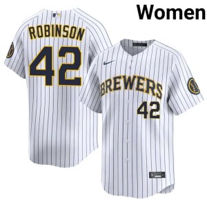 The True Blue Brew Crew Jackie Robinson #42 White Women Player Jerseys 147596-408