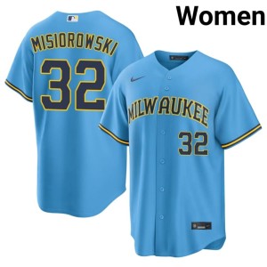 MIL Women's Light Blue Authentic #32 Jacob Misiorowski Jersey 142425-553