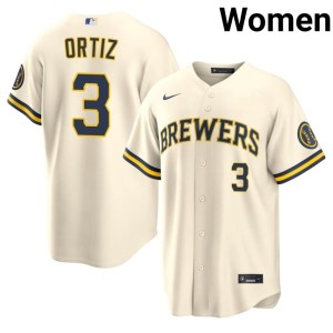 Brewers #3 Joey Ortiz Cream 2026-27 Women's Jerseys 392130-545