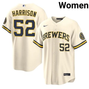 The Brew Crew Kyle Harrison Game Womens Cream #52 Jersey 489359-321
