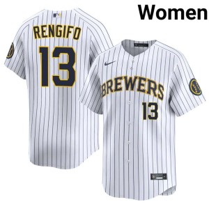 Brewers White Luis Rengifo Women Authentic #13 Jersey 165610-168