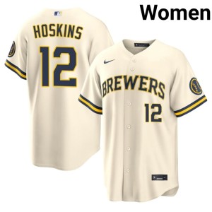 MIL Replica Womens Cream #12 Rhys Hoskins Jersey 764439-703