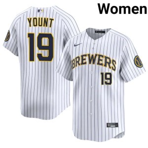 The True Blue Brew Crew Player Robin Yount White #19 Women Jerseys 201193-214