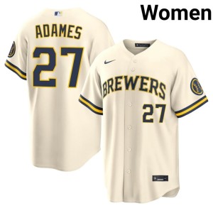 MIL Stitched Women Willy Adames #27 Cream Jersey 402740-690