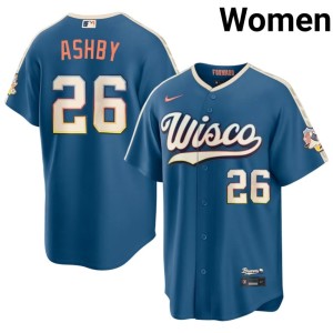 Milwaukee Aaron Ashby Replica Womens Blue #26 City Connect Jersey 872398-162