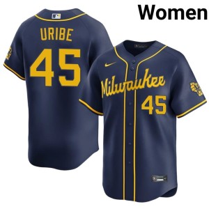 Milwaukee Abner Uribe Womens Limited Navy #45 Jerseys 252800-593