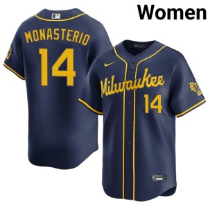 MIL Official #14 Womens Navy Andruw Monasterio Jerseys 339075-453