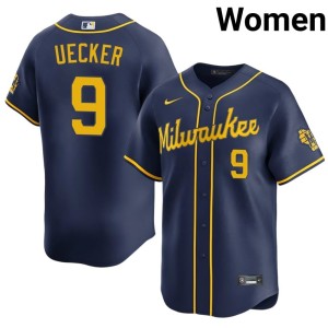 The Crew Bob Uecker Player Womens #9 Navy Jersey 191131-617