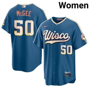 Milwaukee #50 Blue Authentic City Connect Womens Easton McGee Jerseys 986821-923