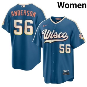 Brewers #56 Player City Connect Grant Anderson Blue Women Jersey 865189-798