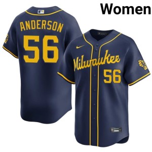 The Brew Crew Replica Women's Navy #56 Grant Anderson Jersey 973534-615