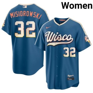 Los Cerveceros Women's #32 Popular Blue Jacob Misiorowski City Connect Jersey 935889-770