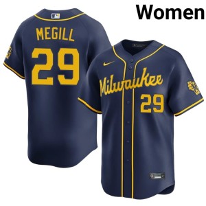 Milwaukee Brewers #29 Womens Trevor Megill 2026-27 Navy Jerseys 503184-314