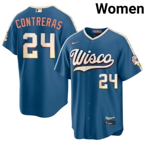 The Crew City Connect New Blue #24 William Contreras Women's Jersey 177470-295