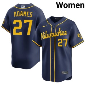 The True Blue Brew Crew Navy Willy Adames Women's Game #27 Jersey 653212-824