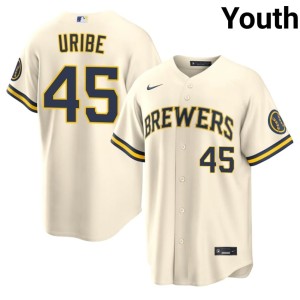 The Crew Abner Uribe Authentic Cream #45 Youth Jerseys 304167-805