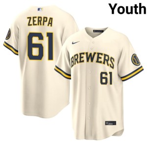 Brewer Nation Cream Youth Angel Zerpa #61 New Jersey 406350-903
