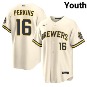 Brewers #16 Youth Cream Popular Blake Perkins Jerseys 860145-634